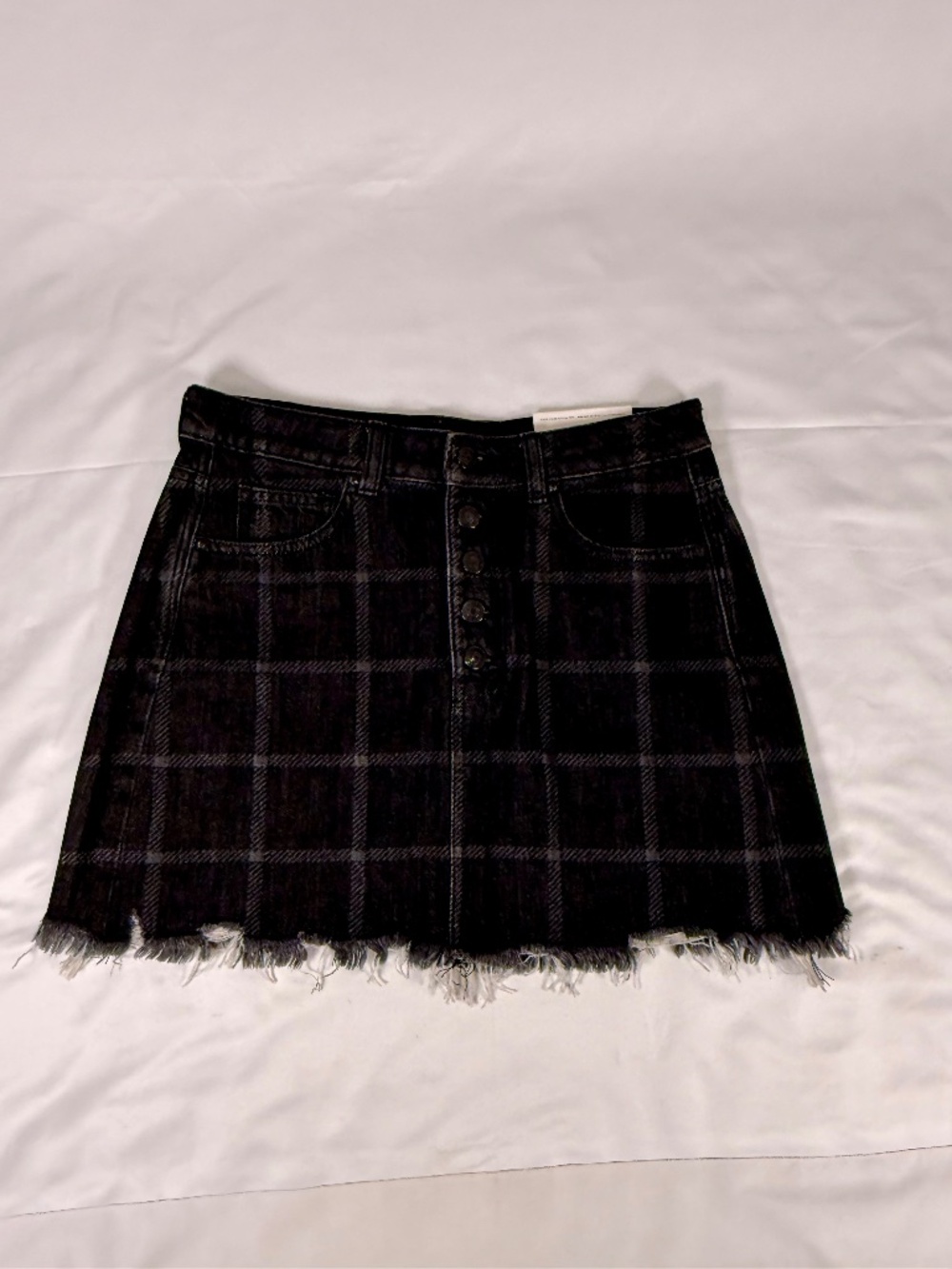 American Eagle NWT Super Hi-Rise Festival Mini Plaid Denim Skirt Size 8